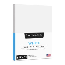 8.5 x 11 White Cardstock | Heavyweight 110lb Cover (297gsm) Card Stock Paper – Smooth Finish | For Arts & Crafts, Greeting Cards, Invitations, Brochures, Restaurant Menus, Posters | 50 Sheets per Pack