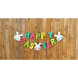 AGD Easter Decor - Happy Easter Bunny Bottom Felt Garland