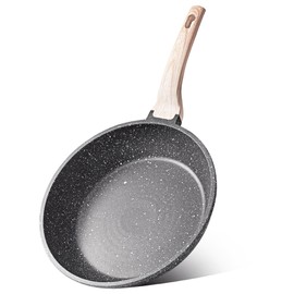 CAROTE Non Stick Frying Pans,Nonstick Granite Fry Pan Egg Pan Omelet Pans, Stone Cookware Chef's Pan, PFOA Free,(Black Granite, 10-Inch)