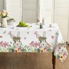 Horaldaily Easter Tablecloth 60×84 Inch Rectangular, Spring Flower Bunny Washable