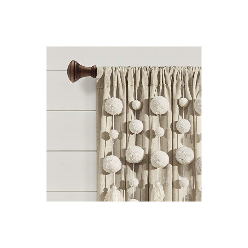 Lush Decor - Cortina de Ventana con Pompones Bohemios (Panel