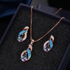 Hermosa Jewelry Sets for Women,Australian Created Opal Pendant Necklace Earrings