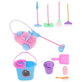 JEXOWIQ Furniture for Mini Dolls, Miniature Dollhouse Accessories, 9 Pieces Dollhouse Garden Accessories, Dollhouse Miniature Cleaning Tools, Dollhouse Furniture in Scale 1:12 Doll Accessories, Toy