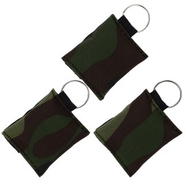 Set of 3 Horn Medical Emergency Resuscitation Wipes in Key Fob, Horn Key, camouflage