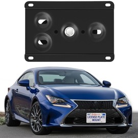 Steel Front License Plate Mount – No-Drill License Plate Bracket with Anti-Theft Screws Compatible with 2015-up Lexus RC,Install in Seconds