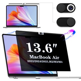IPROKKO Magnético Filtro de Privacidad Compatible con MacBook Air 13/13.6 (2022/2024/2025, M2/M3/M4)13.6 Pulgadas, Filtros de Pantalla para MacBook Air M2/M3, Privacy de Protector Pantalla para MacBook 13.6 Pulgadas