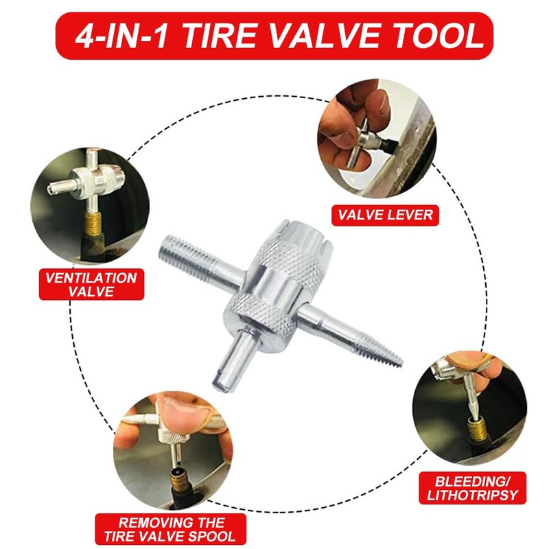 SKIKHN Tyre Valve Repair Kit, 13 Pieces Tyre Valve Puller