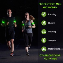 Weewooday 4 Stücke Reflektierend Armband Aufladbar Armband Nacht Sicherheits Licht Reflektorband Leuchtarmband LED Leuchtbänder für Frauen Männer Arm/Handgelenk/Knöchel Radfahren Gehen