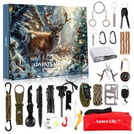 Survival Advent Calendar for Adult Men - Survival Kits Advent Calendar 2025 for Teen 24 Days Christmas Countdown - Xmas Surprise Gifts for Outdoor Adventure