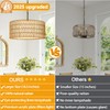 Farmhouse Chandeliers for Dining Room, Hand Woven 5-Light Rattan Pendant