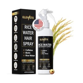 Elevate Rice Water Hair Growth Spray - Infused with Biotin, Caffeine & Aloe Vera for Thicker, Longer, Softer Hair - Fermented Leave In Mist for Thinning, Damaged Hair - Vegan & Non-Greasy