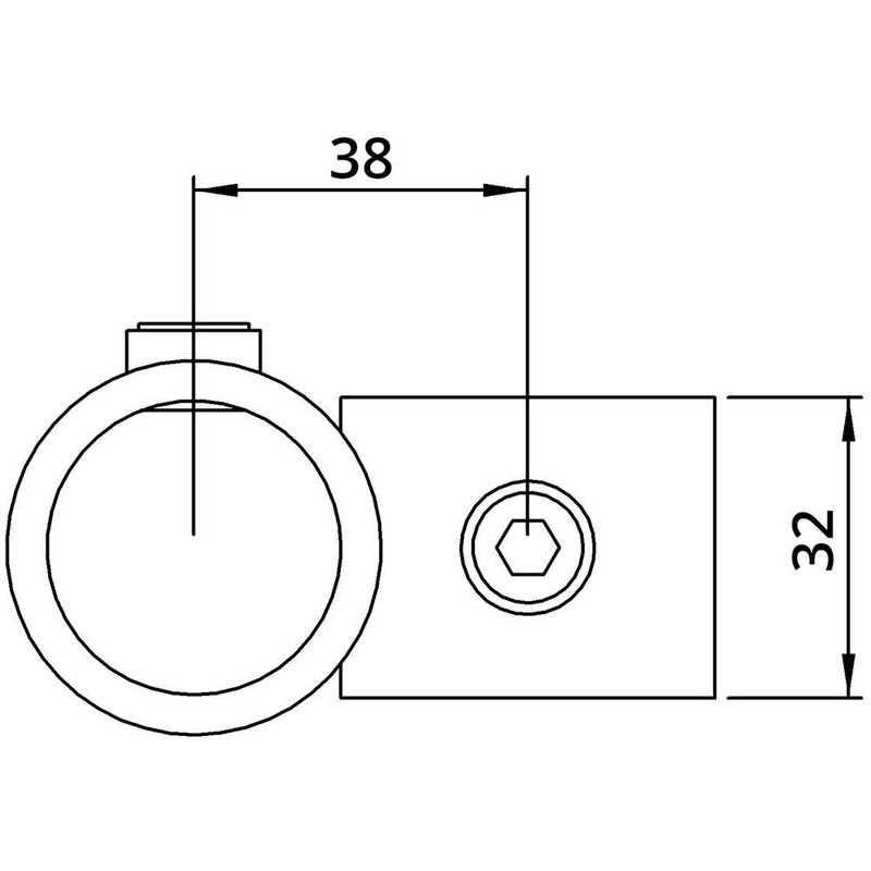 Pipe Connector Cross Piece Vorgesetzt 90 °