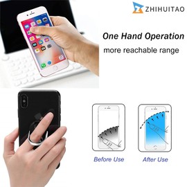 Z ZHIHUITAO Cell Phone Ring Holder 3 in 1 Phone Grip with Phone Rings Phone Kickstand and car Phone Vent Clip Mount Functions (Blue)