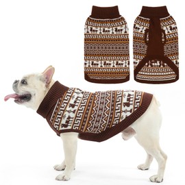 SCENEREAL Dog Sweater for Small Medium Size Dog Girls Boys, Turtleneck Pullover Winter Dog Clothes, Christmas Dog Outfits, Pet Sweatshirt Apparel Knitwear,Dachshund, Yorkie, Chihuahua SM