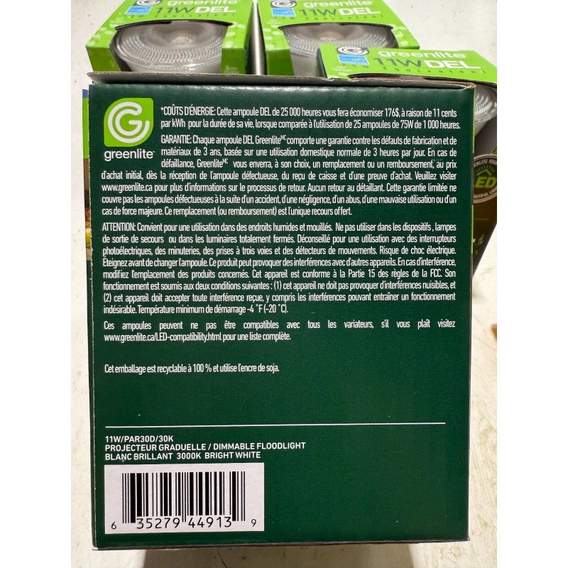 Greenlite Set Of 4! Weatherproof LED Flood Light Bulbs 11W