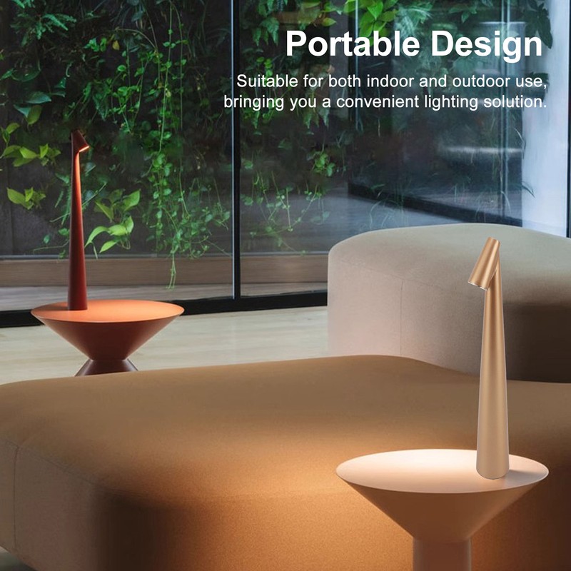 Bedside Table Lamp Cordless Rechargeable Dimmable Touch LED Desk Lamp