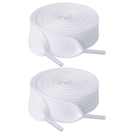 Shoe Laces 20mm, Wide Flat Shoelace Campus 00s Laces Trendy Retro for Trainers Sports Canvas Casual Shoes Adults Kids White