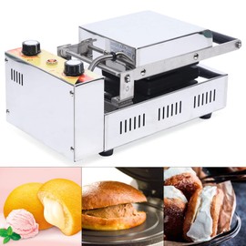 Panini Press Maker Double,1000W Commercial Sandwich Maker Machine 110V Electric Ice Cream Brioche Sandwich Panini Press Machine Maker Double Side Heating