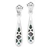 AeraVida Elegantly Long Teardrop with Inlaid Abalone Shell .925 Sterling