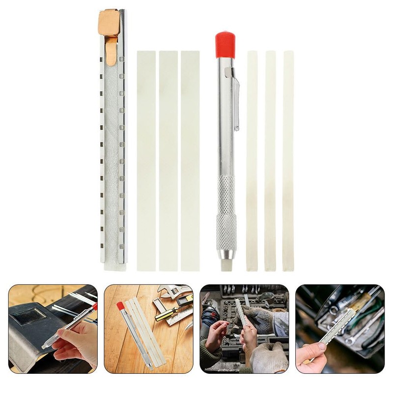 TOVINANNA Natural Soapstone Pencil 5.6" Flat Soapstone Marker Refillable Welding