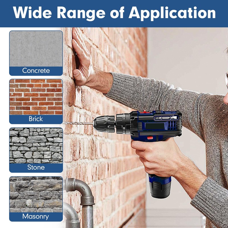 17Pcs Rotary Hammer Drill Bits and Chisel Set - SDS-Plus