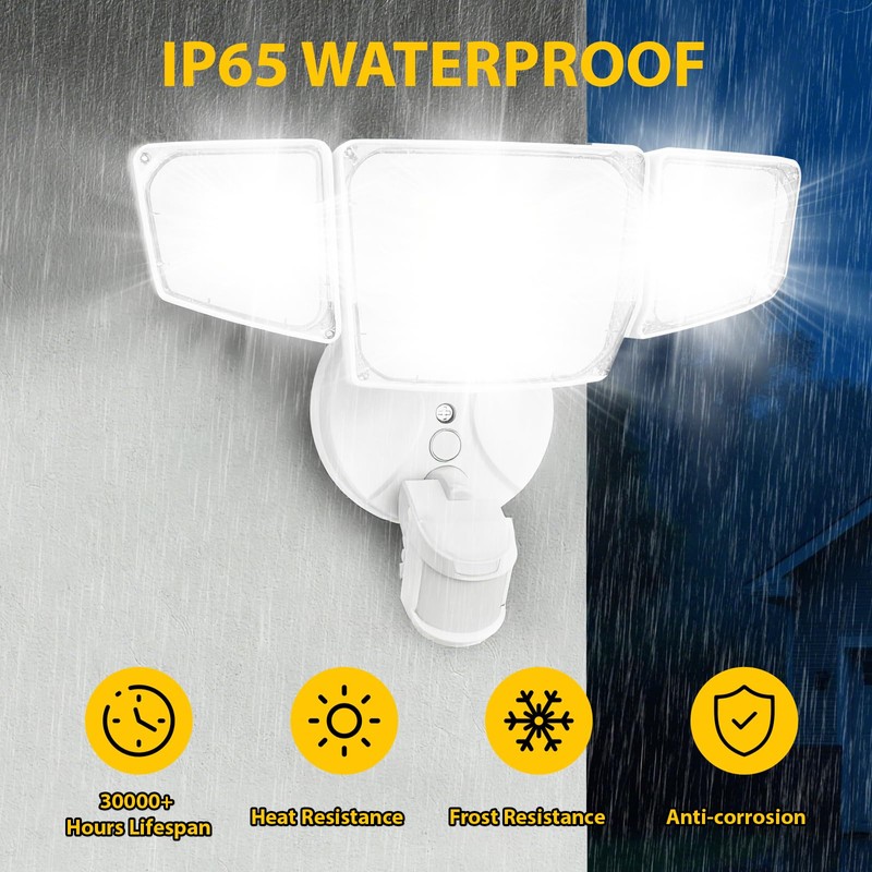 90W 10000LM LED Security Lights Motion Sensor Outdoor Lights, 4