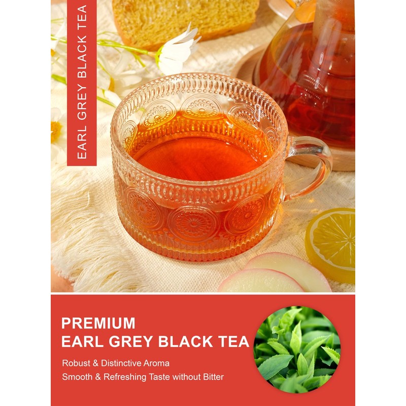TeeLux Earl Grey Black Tea Bags 100 Count, Vegan, Blend