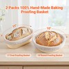 Olforce Banneton Bread Proofing Baskets,10"Round & 11"Oval Proofing Basket with
