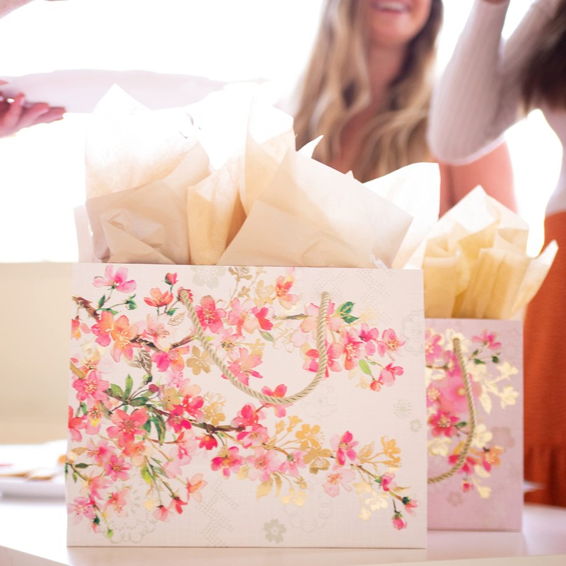 Papyrus 13" Large Gift Bag (Graceful Bloom) for Weddings, Bridal