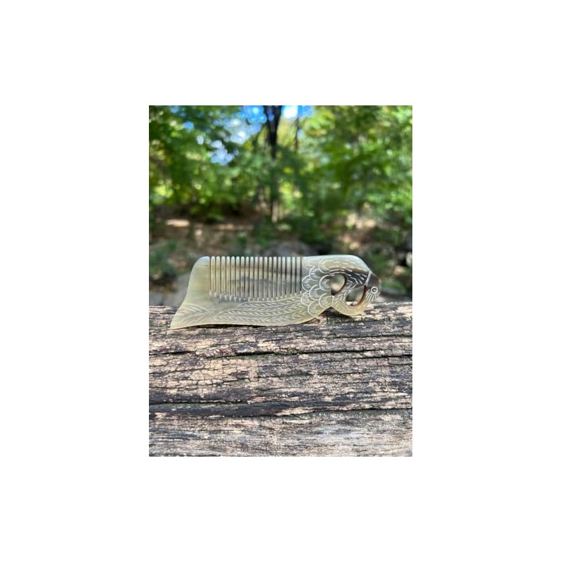 Handcrafted Buffalo Horn Comb with Pocket Comb