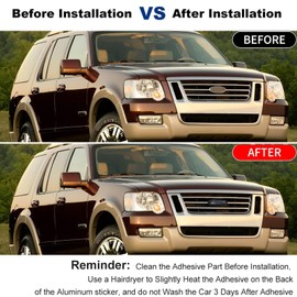 HHLOU for Ford Emblem, 7 Inch F150 Front Grill Tailgate American Flag Emblem for 04-10 Explorer 03-06 Expedition 07-14 Edge 07-12 Fusion 08-15 Escape 99-04 F150 F250 F350