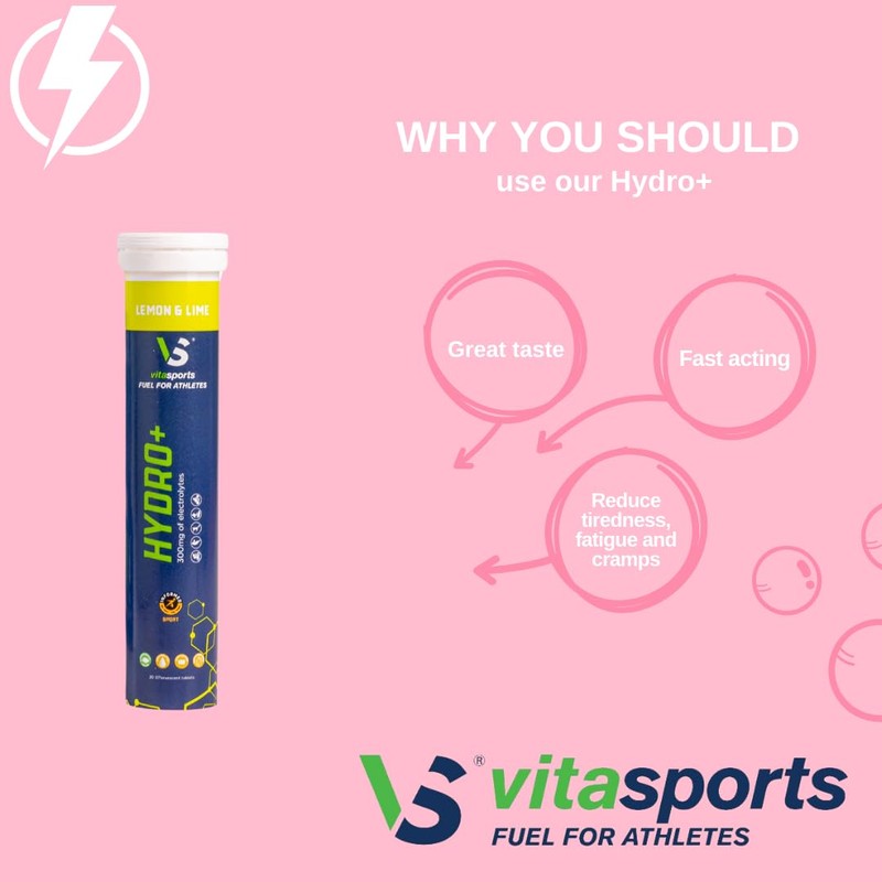VitaSports Hydro+ Electrolytes Tablets - 20 Tablets (Lemon & Lime),