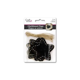 Small Star Shaped Hanging Wooded Chalk Board Gift Tags, Set of 12