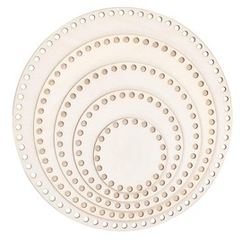 Yayatty Basket Floors for Crochet, Natural Wood Basket Base, Hollow Crochet Basket Base for Making Knitting Crochet Yarn Storage Bag DIY Basket Weaving Accessories, Rotundity