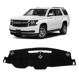 KUST Black Dash Cover for 2015-2020 Chevrolet Chevy Tahoe/Suburban/GMC Yukon (Without HUD) Polyester Dashboard Cover Non-Slip Interior Accessories for Tahoe