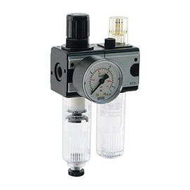 Fittingstore - Maintenance Units 2-Piece Series 1, 1200 l/min - Filter Regulator, Pressure Reducer, Water Separator, Compressed Air Regulator (Semi-Automatic - G 3/8 Inch, Adjustment Range: 0.5-10