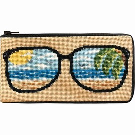 Stitch & Zip Eyeglass Case Needlepoint Kit- Life's a Beach