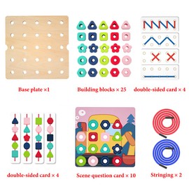 Buootooy Stacking Peg Board Set Toy Occupational Therapy Games for Kids, Color Sorting Boy and Girl Toys