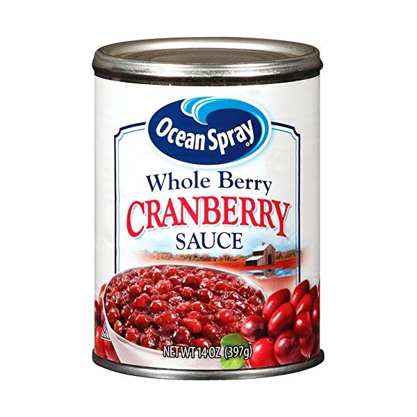 Ocean Spray Gluten Free Whole Berry Cranberry Sauce, 14 Ounce Cans (Pack of 24)
