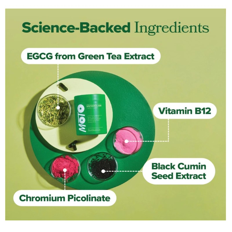 Moto Women's Metabolism Support Vegan Capsules, 30 Servings, exp02/28