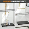Bath Mat for Bathroom Luxury Shower - Non-Slip Bamboo Wooden
