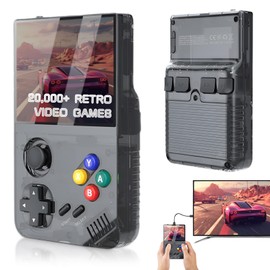 SAMIQU M19 Retro Handheld Game Console – 2024 New Retro Game Player with HD 3.5inch IPS Screen,3000mAh Battery,64G TF Card- 20,000+ Classic Video Games Supports TV Connection