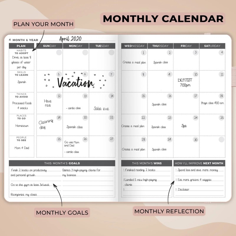Clever Fox Planner – Undated Weekly & Monthly Planner for