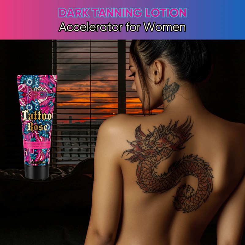 Onyx Tattoo Rose Bronzer Tanning Bed Lotion Dark Tan Accelerator