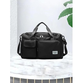 2024 Summer Women's Fashion Large Capacity Travel Bag, Solid Color Letter Patch Zipper Pocket Travel Bag, Casual Lightweight Travel Bag for Gym & Short Business Trips:_Multicolor_Please Refer To The Pictures for Dimensions
