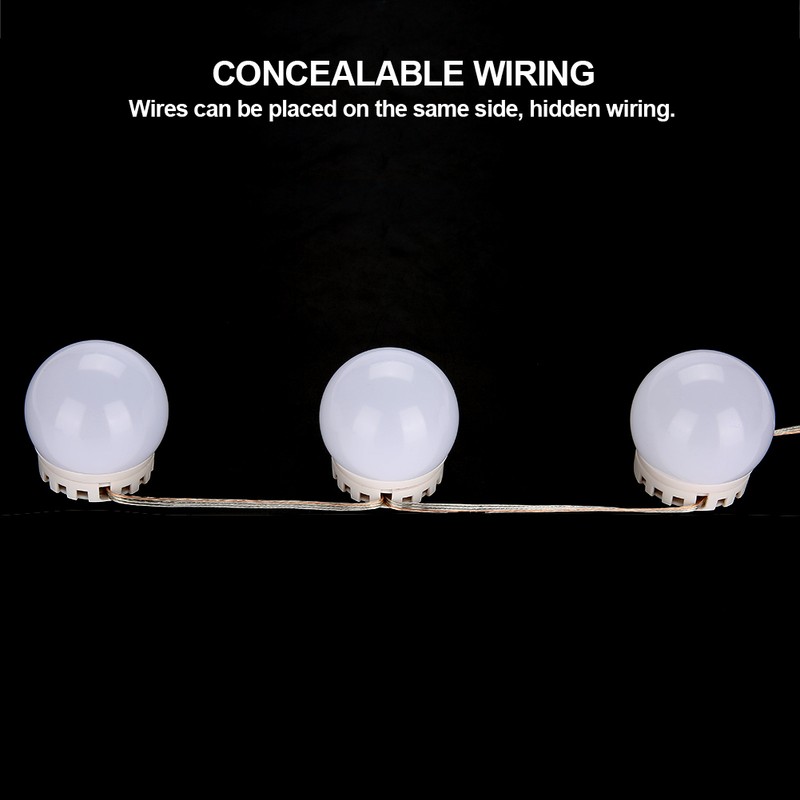 Vanity LED Makeup Mirror Lights Dimmable Bulb Concealable Wiring Light