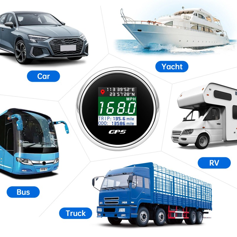 ARTILAURA 2'' 52MM Digital GPS Speedometer Gauge With LCD Odometer