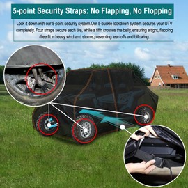 Zippered UTV Cover 4-6 Seater Outdoor UV Protection Storm-Proof Cover Fit Polaris Ranger 1000 570 Crew,General 4,RZR XP 4,CFMOTO Uforce 1000 XL U10,Zforce 950 4,Talon Piomeer 1000,X3 Max