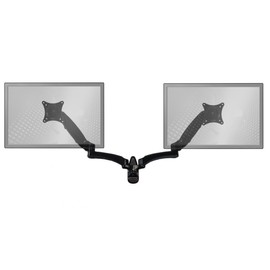 Sit-Stand Wall Mount Monitor Arm Adjustable Hydraulic Arm - Support Your Two Monitors at The Correct Height for Ergonomic Comfort (Extended, Dual Screen, Black)