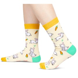 HAPPYPOP Bunny Gifts Ideas Socks - Bunny Gifts for Women Young Girl Gifts Silly Easter Gifts, Funny Bunny Rabbit Socks Easter Socks Men